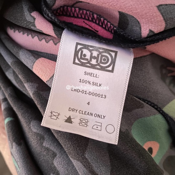 LHD x THE WEBSTER Marlin Dress Silk Midi Pineapple Fruits Art Deco - Picture 8 of 8